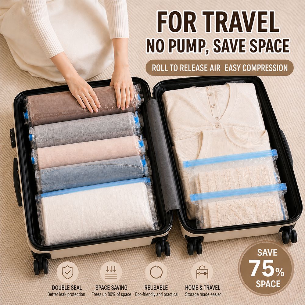 Roll-Up Vacuum Storage Bag — 手卷压缩袋